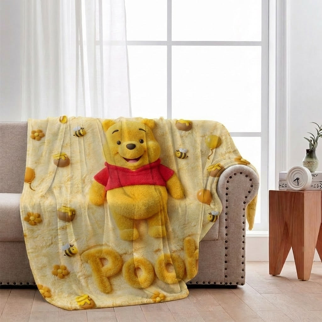 Personalized Honey Bear Blanket Custom Name Gift for Fans