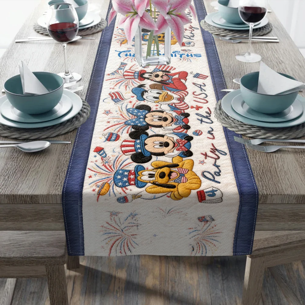 Personalized Quilt Table Runner Magic Mouse Party USA Gift for Family Quilt Table Runner GradoCreations