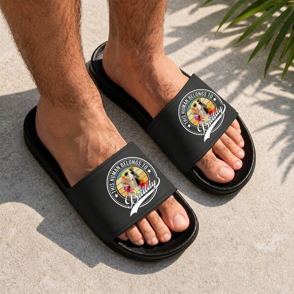 Personalized Custom Slide Sandals with Pet Photo Gift for Dog Lovers HN590 - Slide Sandals GradoCreations