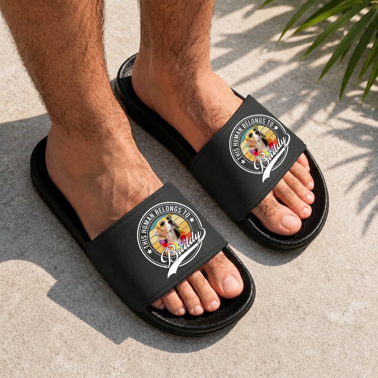 Personalized Custom Slide Sandals with Pet Photo Gift for Dog Lovers HN590 - Slide Sandals GradoCreations