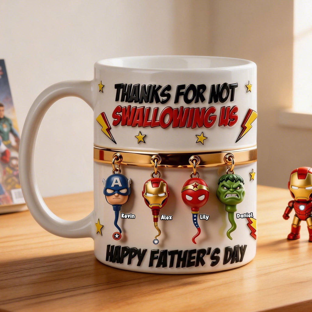 Personalized Funny Hero Dad Mug Gift for Father's Day