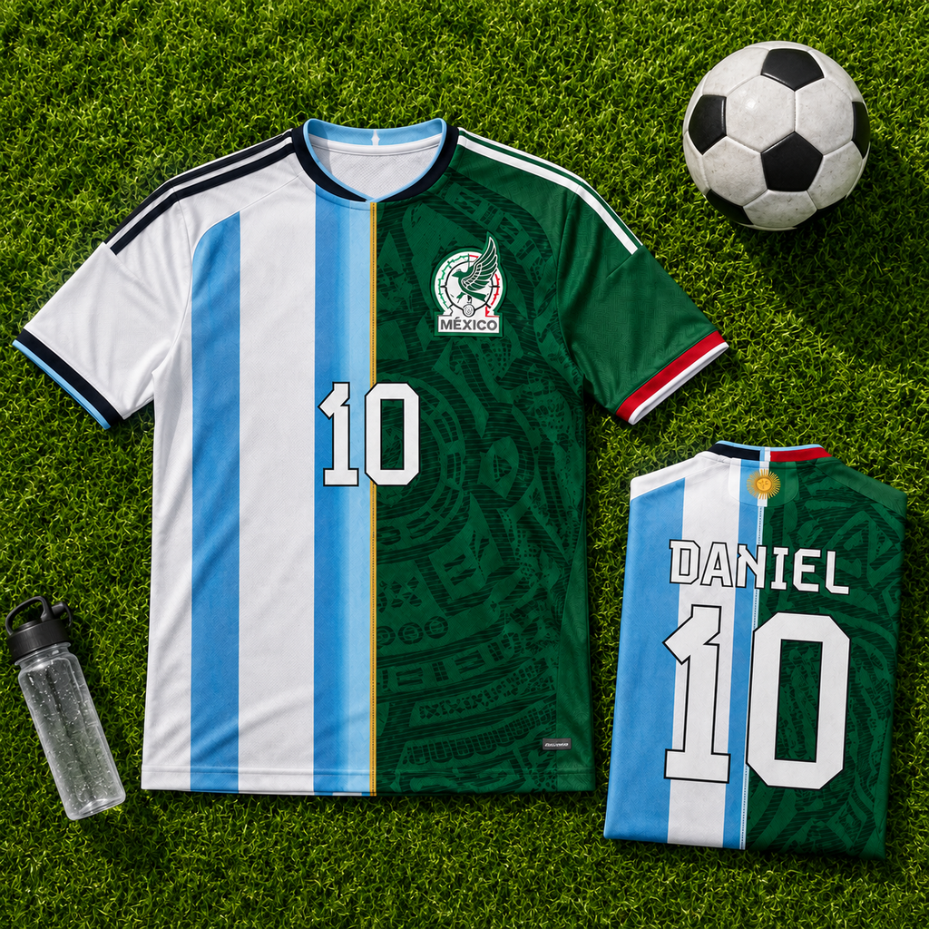 Personalized Soccer Jersey Argentina x Mexico - Gift for Football Fans