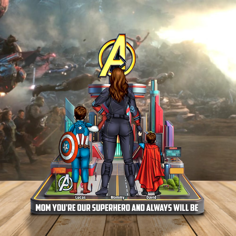 Personalized Acrylic Plaque Gift for Mom - Superhero Tribute Acrylic Plaque GradoCreations