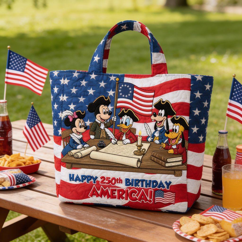 Personalized Quilted Tote Bag USA Independence Gift for Movie Fans