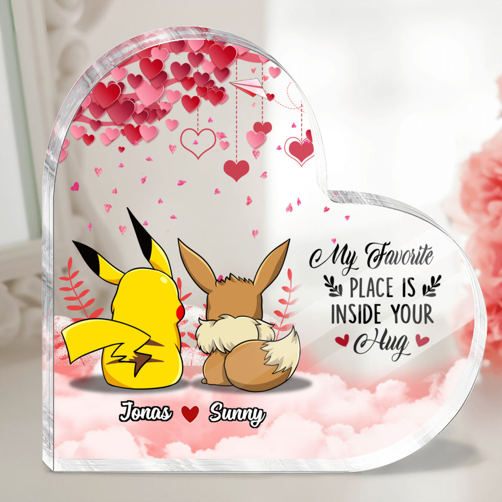 Personalized Heart-Shaped Acrylic Plaque Custom Couple Gift for Valentine's Day