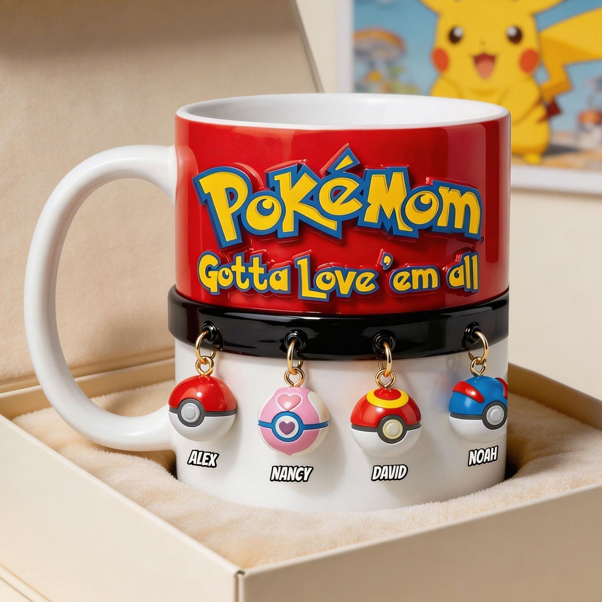 Personalized PokeMom Mug Custom Name Gift for Mom Mother's Day Mug GradoCreations