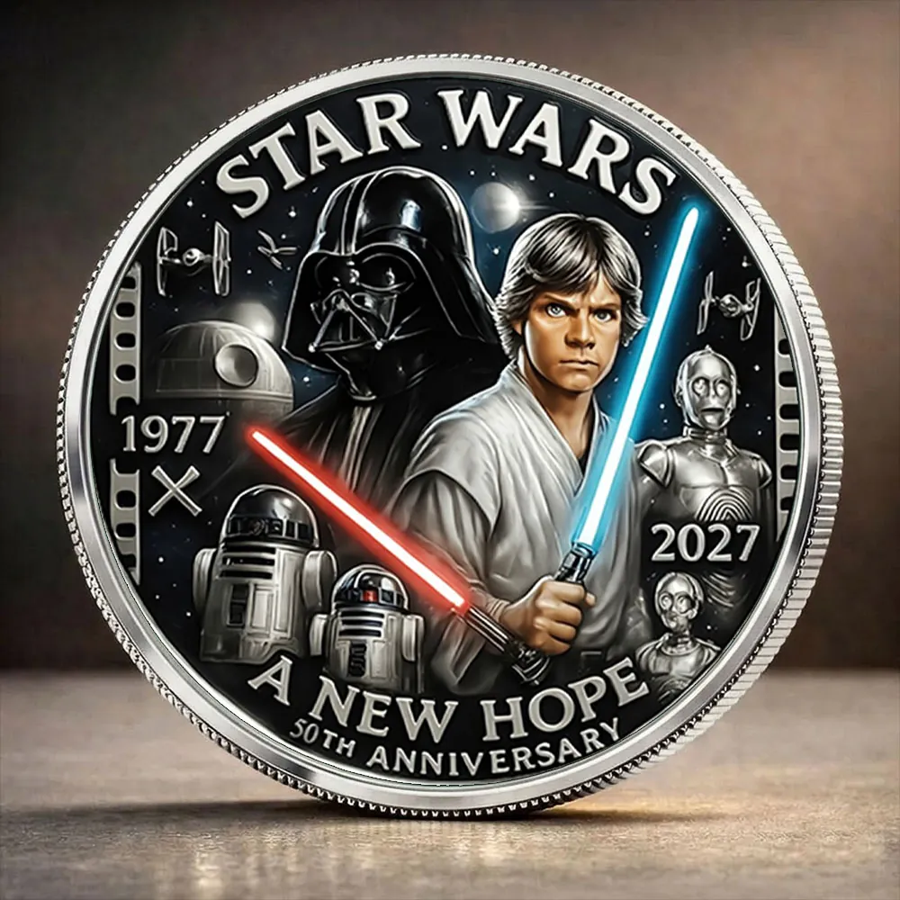 Personalized Star Wars Commemorative Coin 50th Anniversary Gift for Movie Fans
