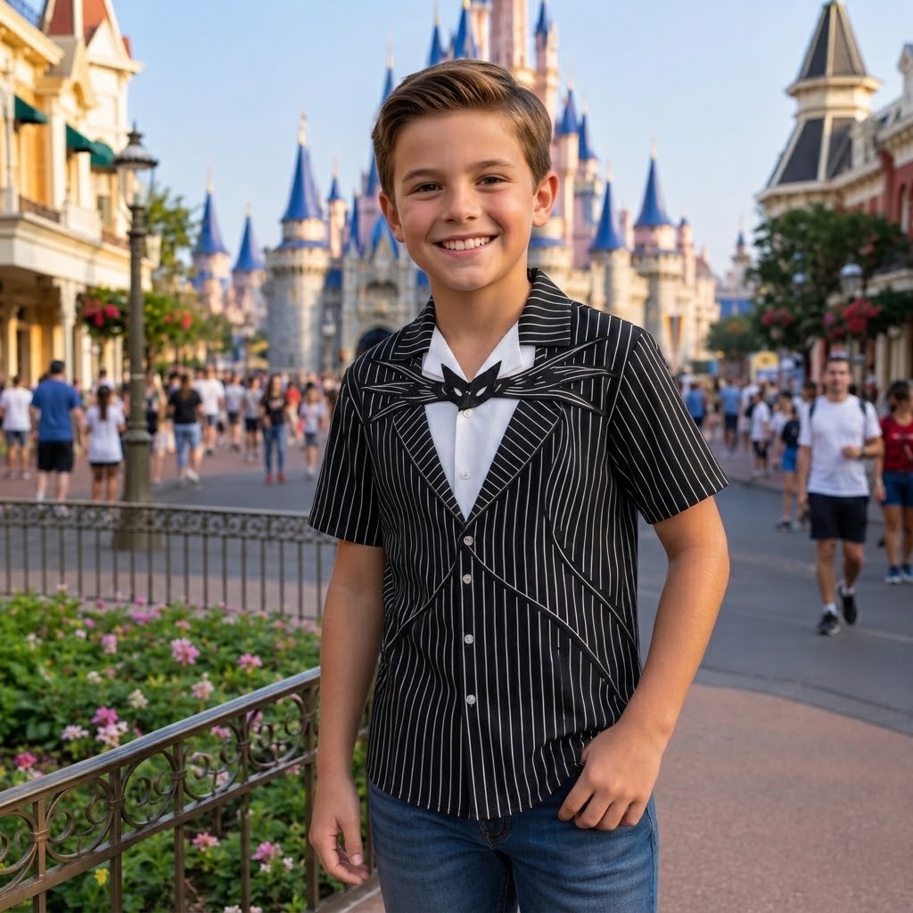 Personalized Jack Skellington AOP Shirt for Kids Halloween Costume AOP Shirt GradoCreations