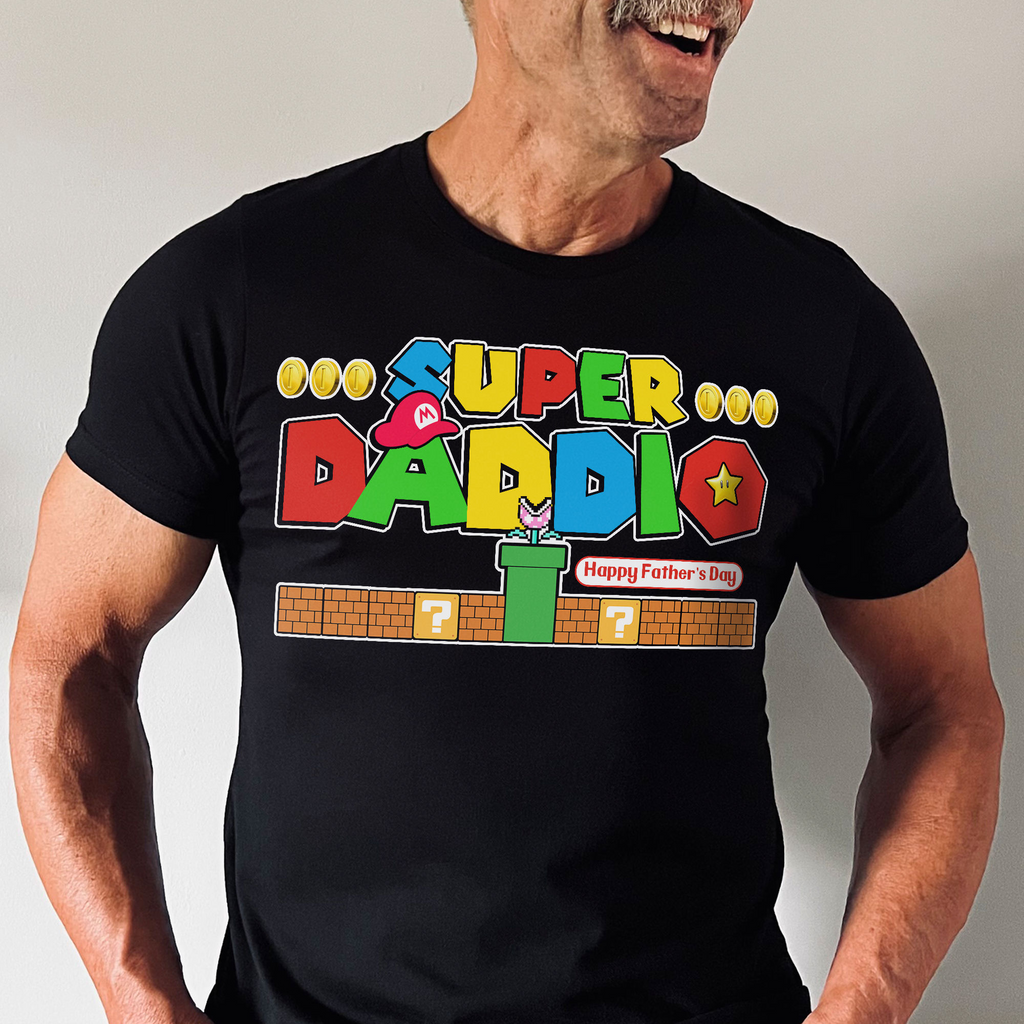 Personalized Mrio Gaming Best Dad Ever Shirt Gift for Dad Cotton Apparel GradoCreations