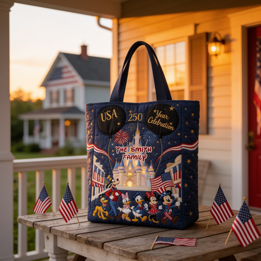 Personalized Quilted Tote Bag USA 250th Anniversary Gift