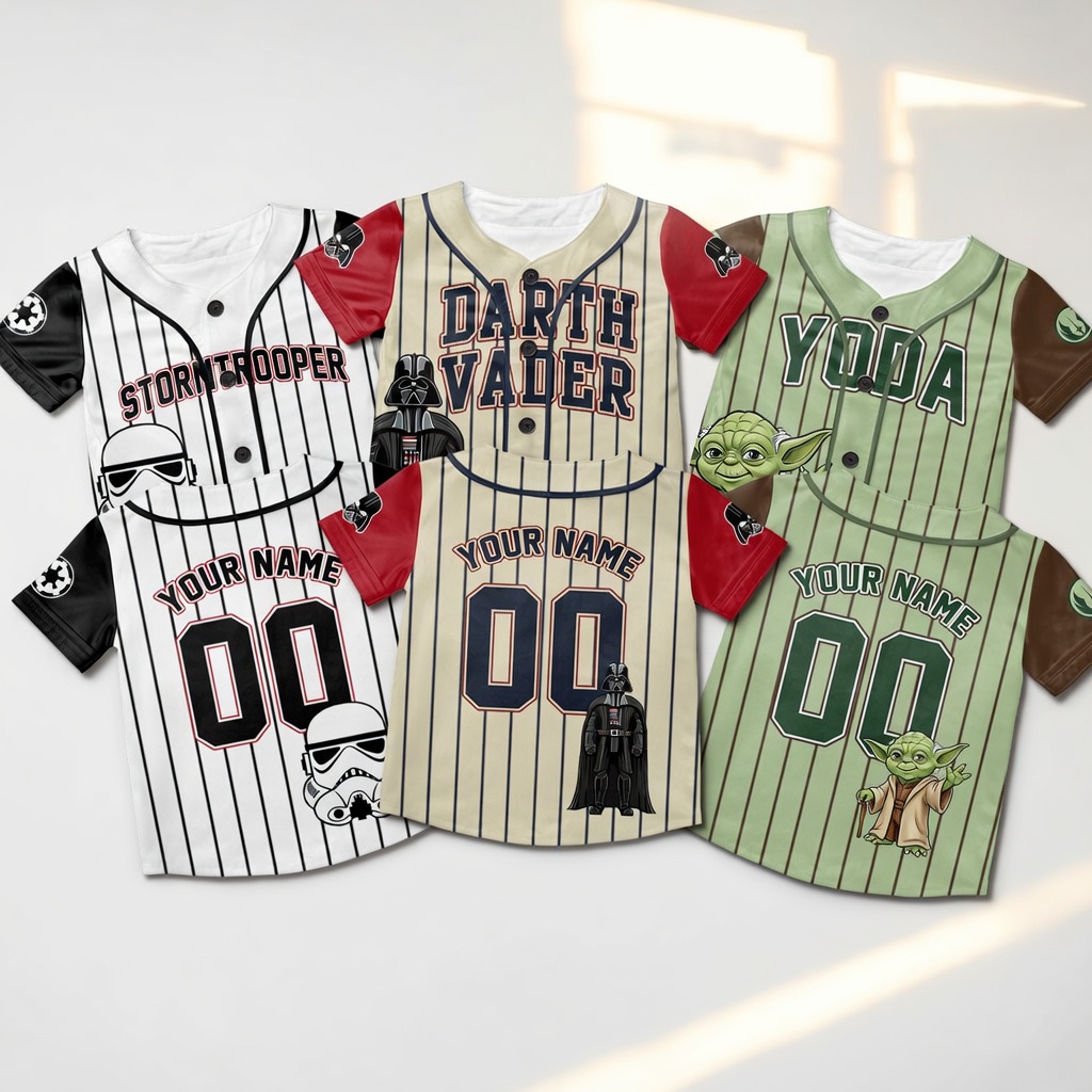 Personalized Baseball Jersey Family Matching Darth Vader Gift for Kids and Adults Baseball Jersey GradoCreations