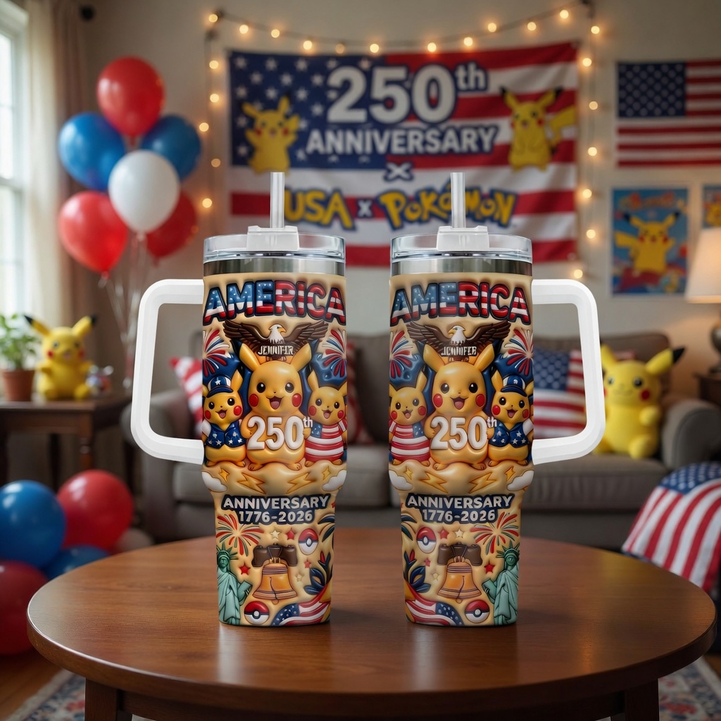 Personalized 250th Anniversary Tumbler USA Gift for Movie Fans