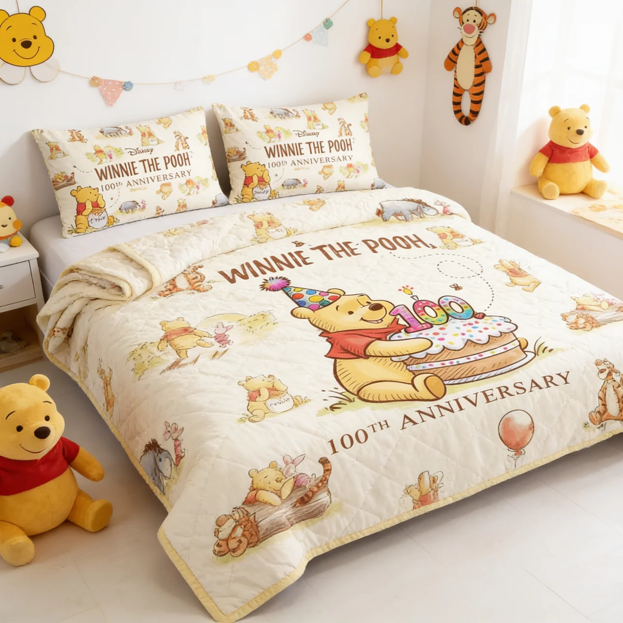 Personalized Winnie the Pooh Quilted Bedding Set Gift for Kids Quilted Bedding Set GradoCreations