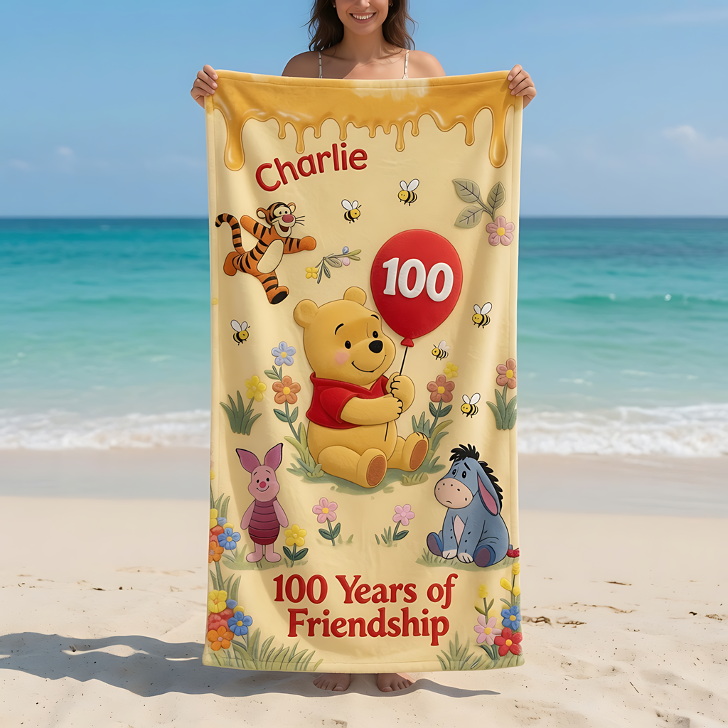 Personalized Disney Friendship Beach Towel Gift for Movie Fans
