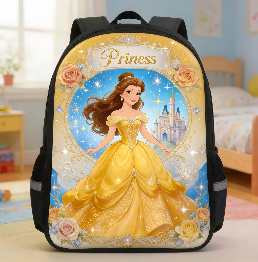 Personalized Princess Backpack Set with Lunch Bag & Water Bottle | Back to School Gift