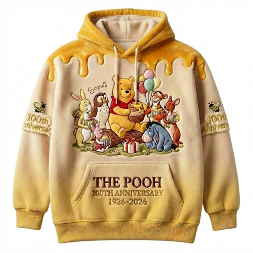 Personalized 100th Anniversary Pooh AOP Shirt Gift for Fans