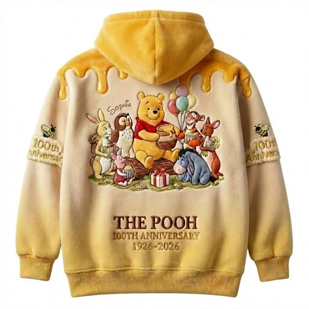 Personalized 100th Anniversary Pooh AOP Shirt Gift for Fans