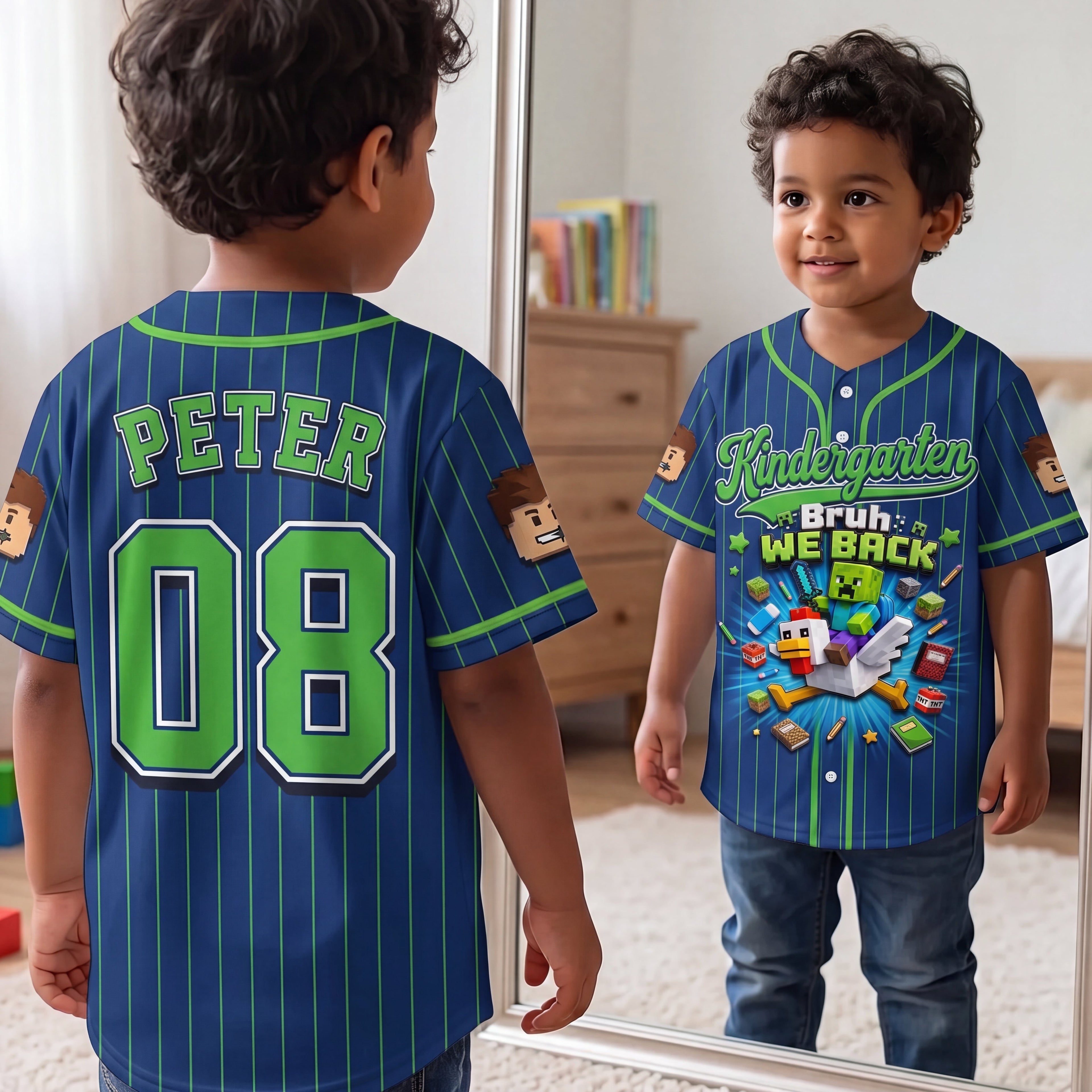 Personalized Kids Baseball Jersey We Back Gift for School Kid Baseball Jersey GradoCreations