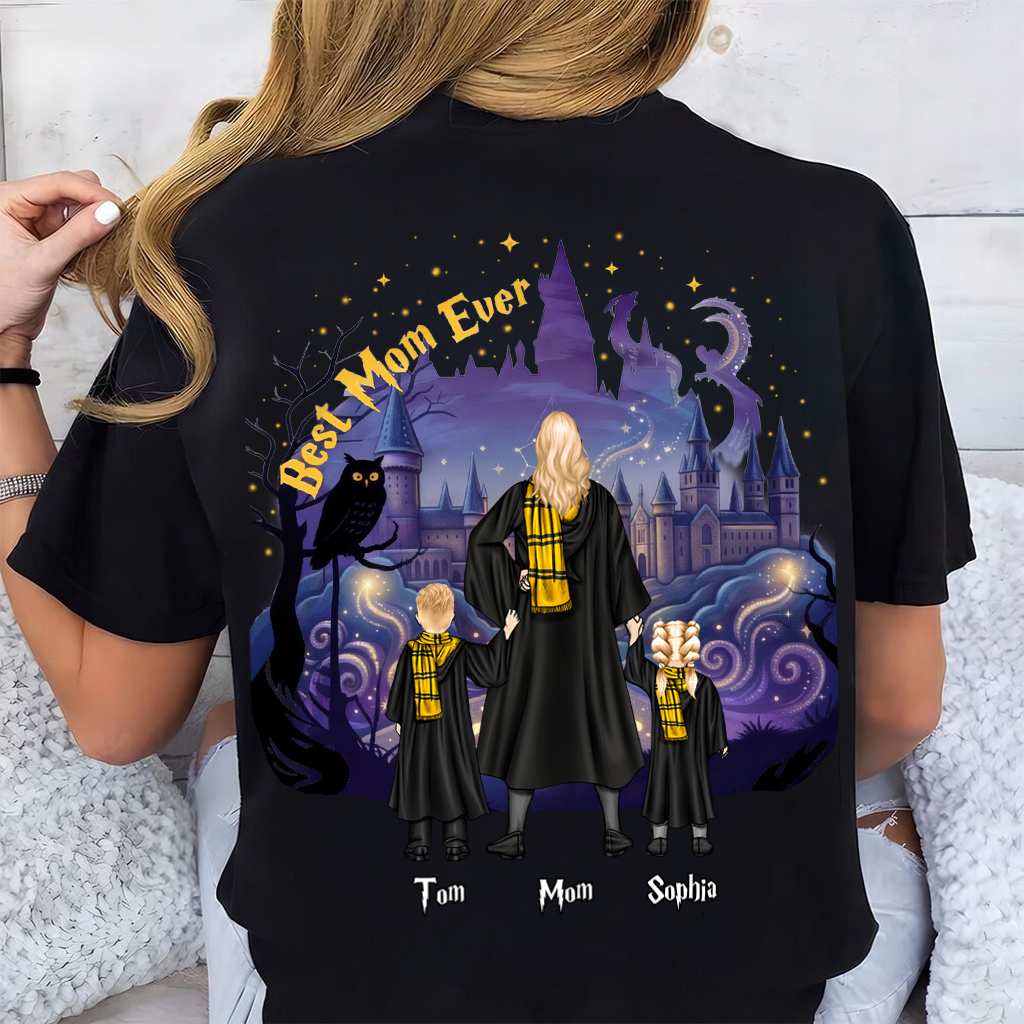Personalized Best Mom Ever Shirt Custom Name Gift for Mother's Day Cotton Apparel GradoCreations