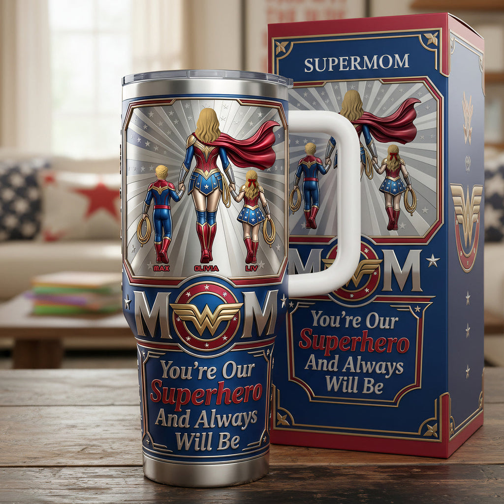 Personalized Superhero Mom Tumbler Custom Family Gift Tumbler GradoCreations