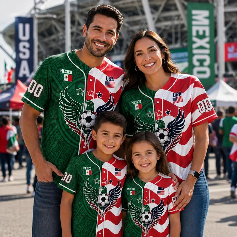 Personalized Baseball Jersey USA Mexico Soccer Gift for Fans
