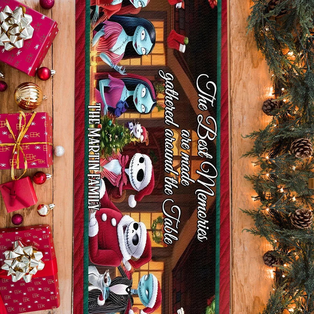Personalized Christmas Table Runner Custom Name Family Gift Quilt Table Runner GradoCreations