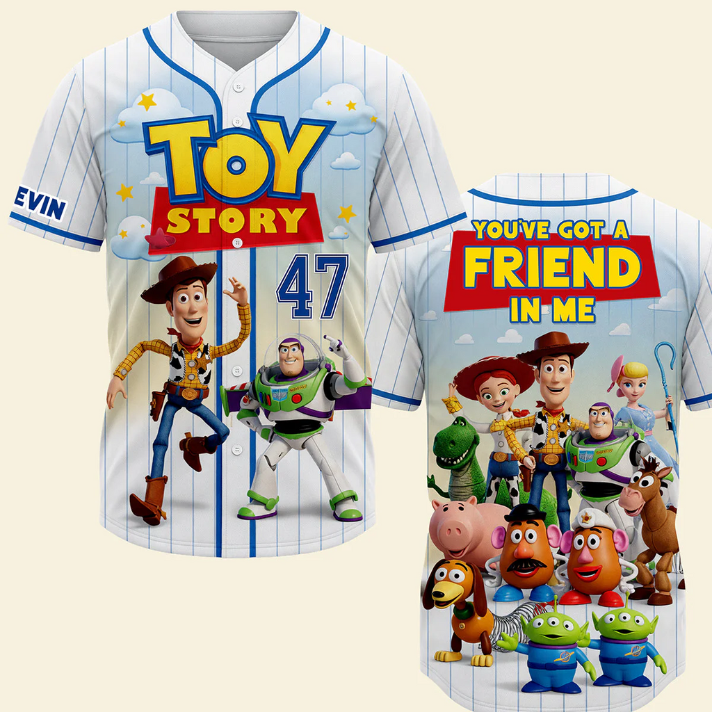 Personalized Toy Story Baseball Jersey Custom Name for Kids & Adults