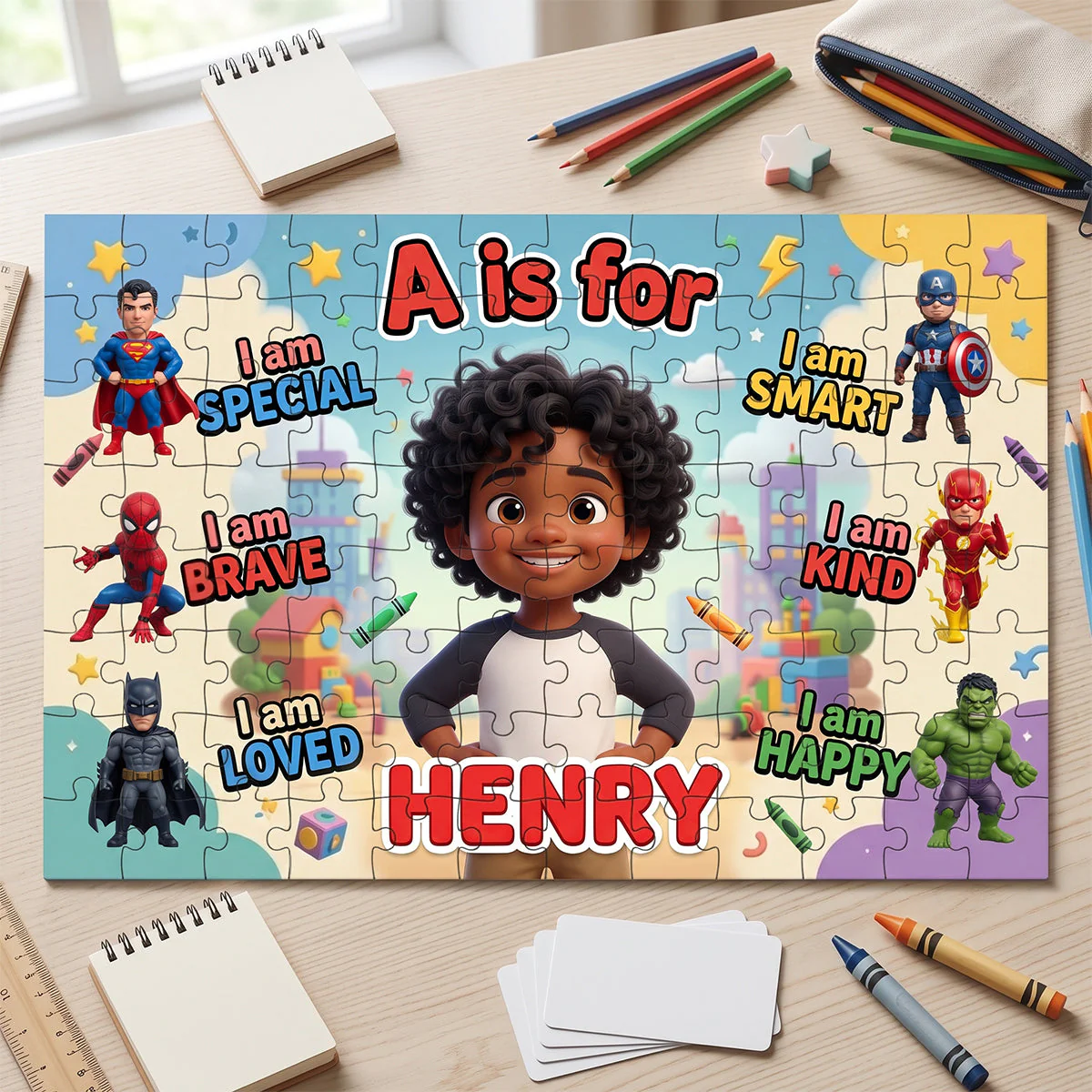 Personalized Kids Puzzle with Custom Photo and Name - Gift for Son