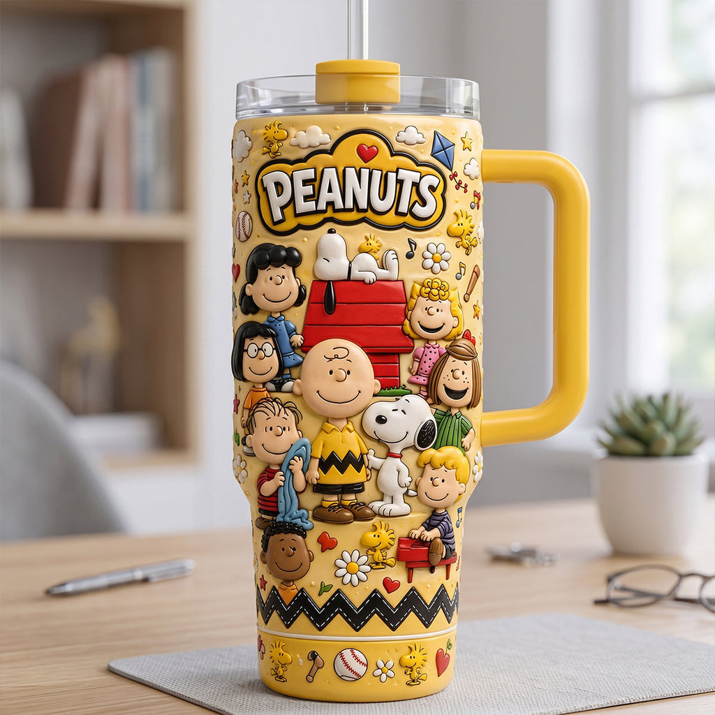 Personalized Peanuts 40oz Tumbler with Handle - Unique Gift Tumbler GradoCreations