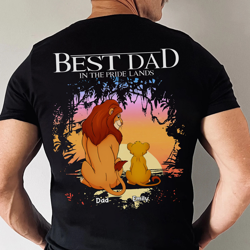 Personalized Cotton Shirt Best Dad In The Pride Lands Gift Cotton Apparel GradoCreations