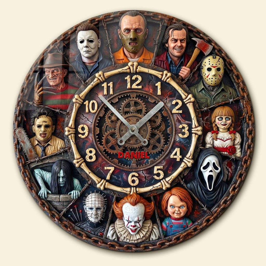 Personalized Horror Villain Wall Clock Gift for Family Wall Hanging Clock GradoCreations