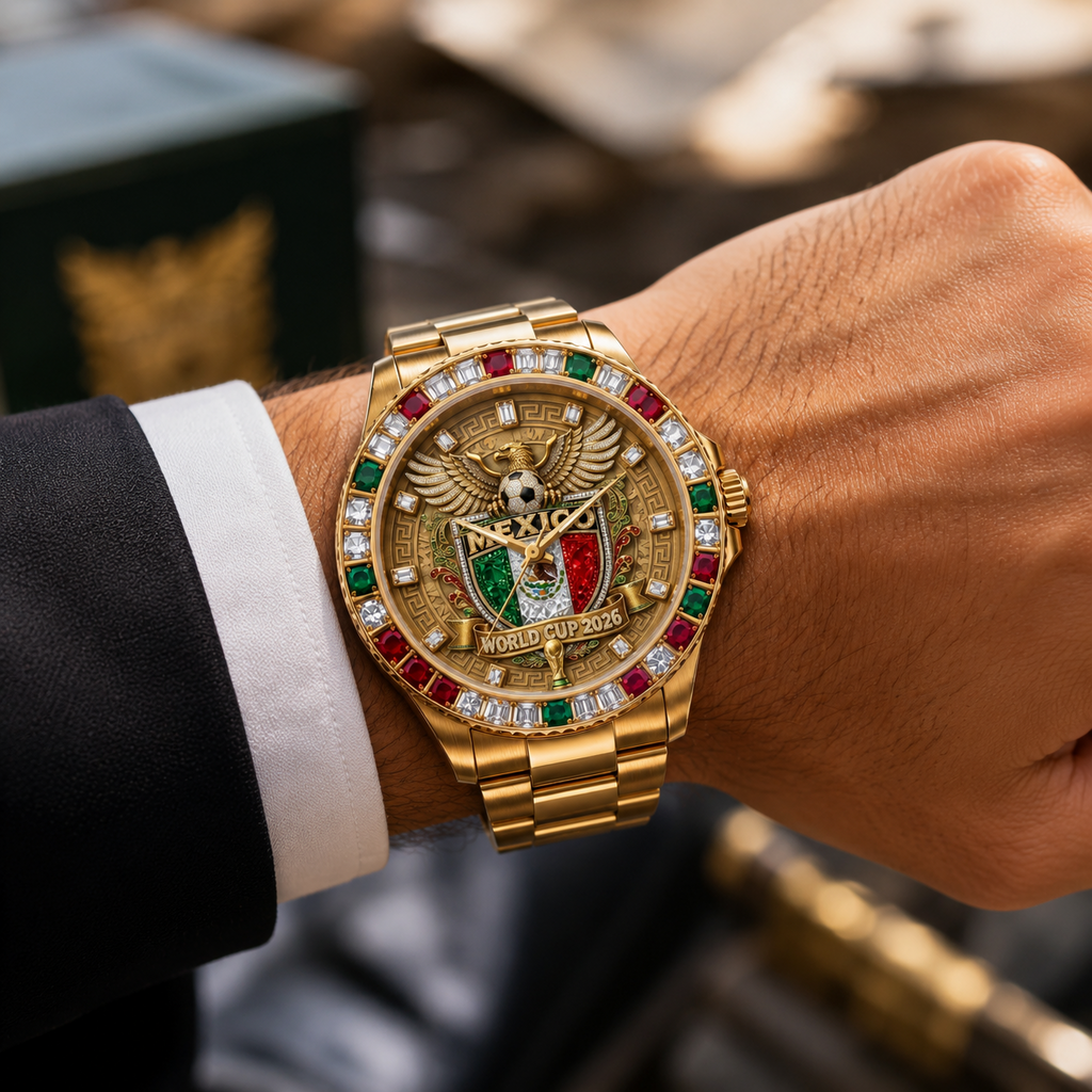 Personalized Mexico Soccer Crest Men's Watch Gift for Fans
