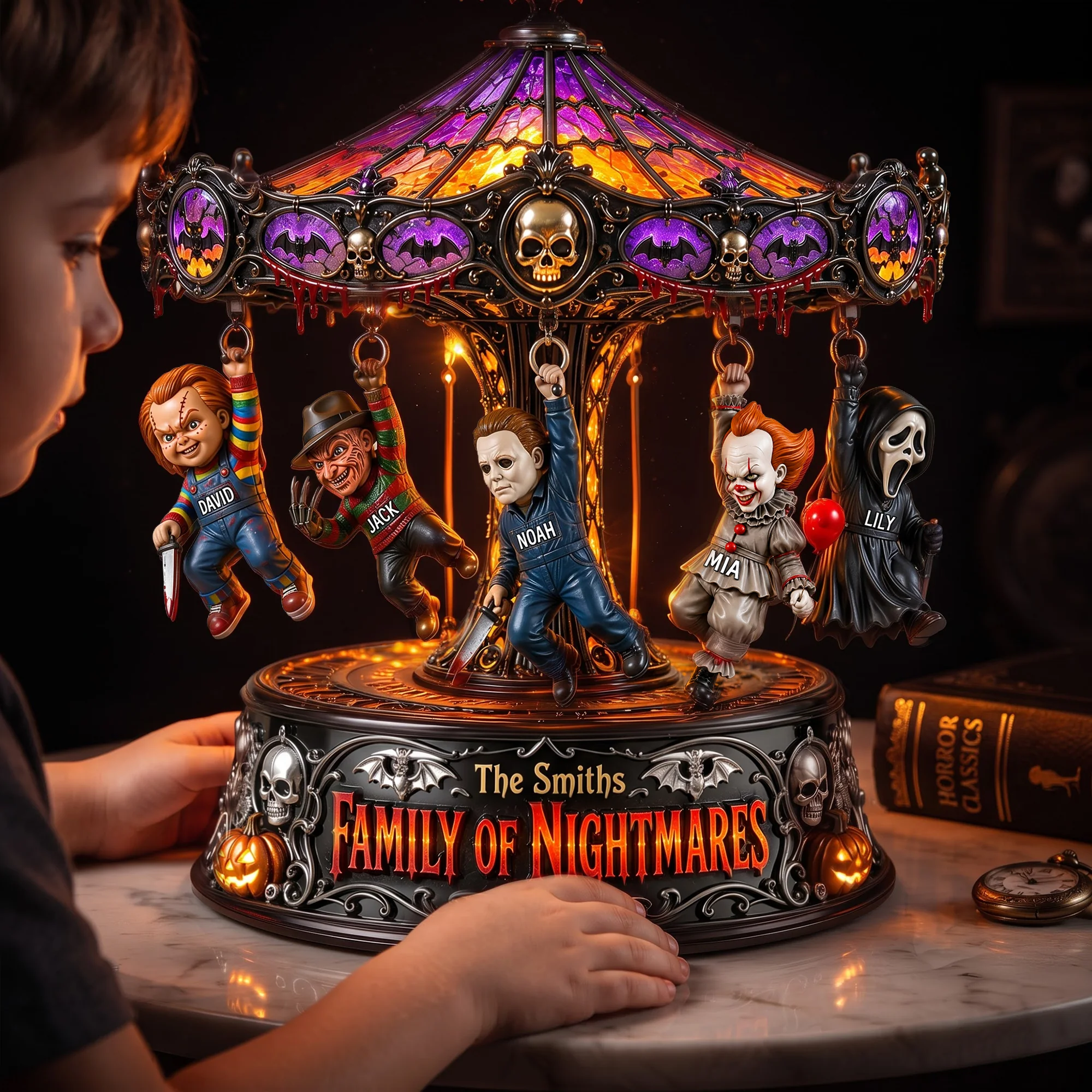 Personalized Halloween Acrylic Light Box Family Gift Decor Acrylic Light Box GradoCreations