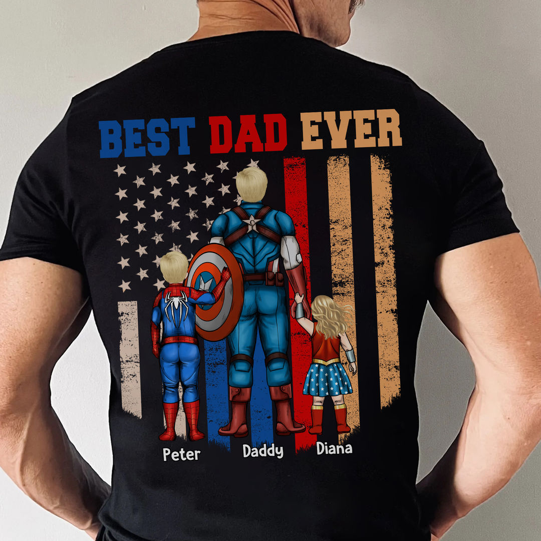 Personalized Super Dad Shirt Gift for Father's Day | Custom Name
