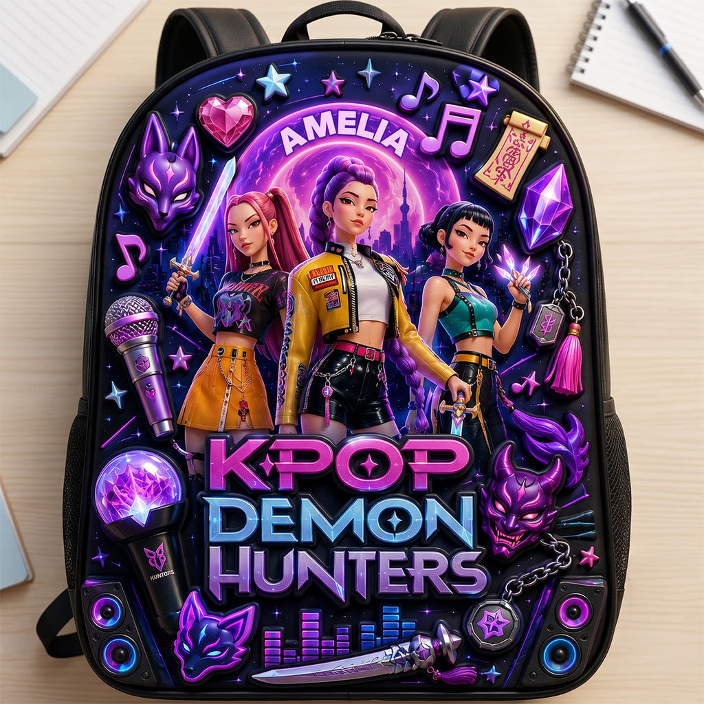 Personalized Cartoon Backpack Set for Girls with Lunch Bag, Pencil Case & Water Bottle - Back to School Gift School Bag+ GradoCreations
