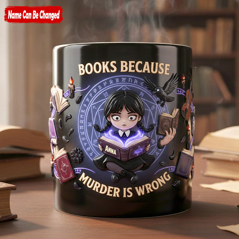 Personalized Horror Movies Accent Mug Custom Name Gift for Book Lovers Mug GradoCreations