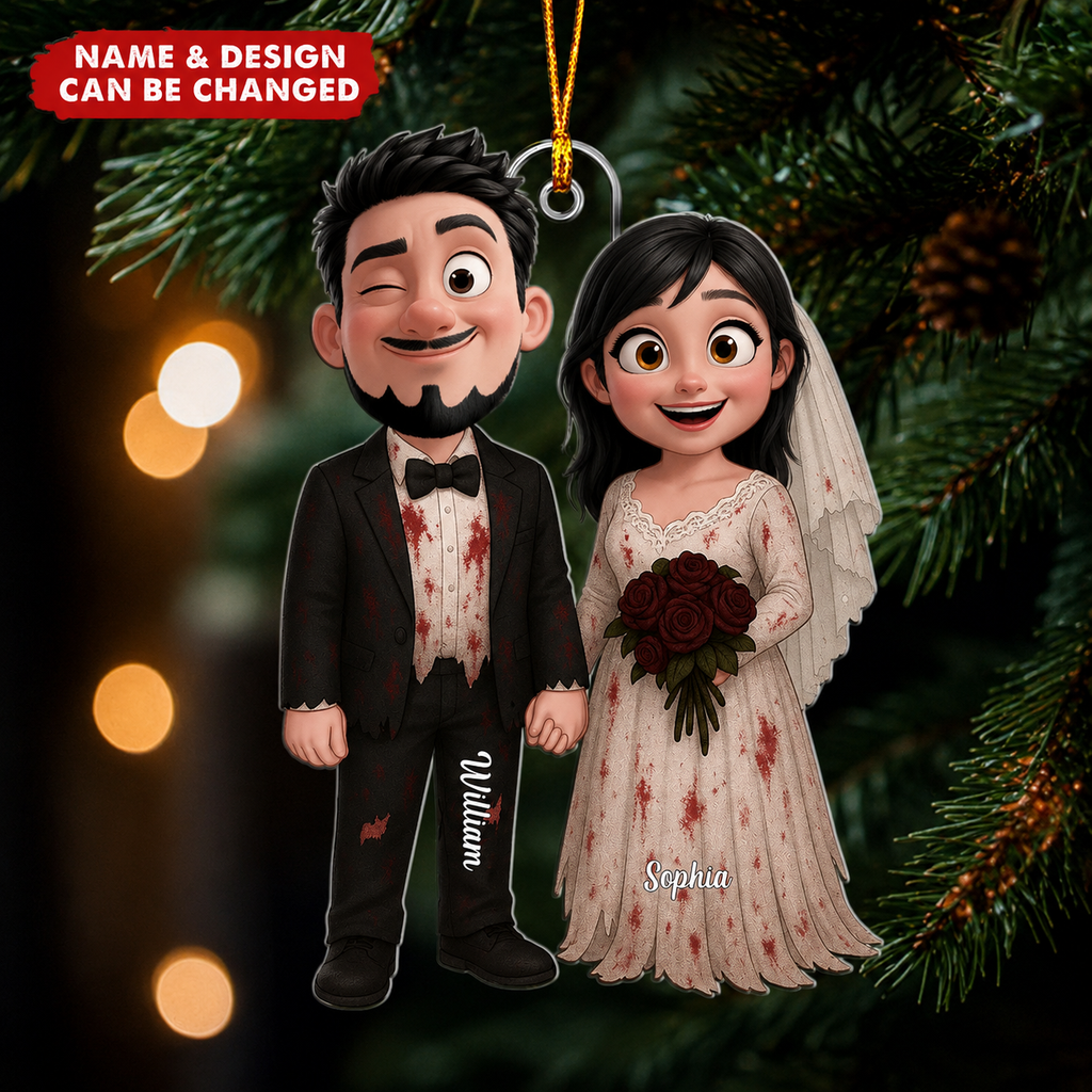 Personalized Halloween Acrylic Ornament for Couples - Unique Keepsake Gift Ornament GradoCreations
