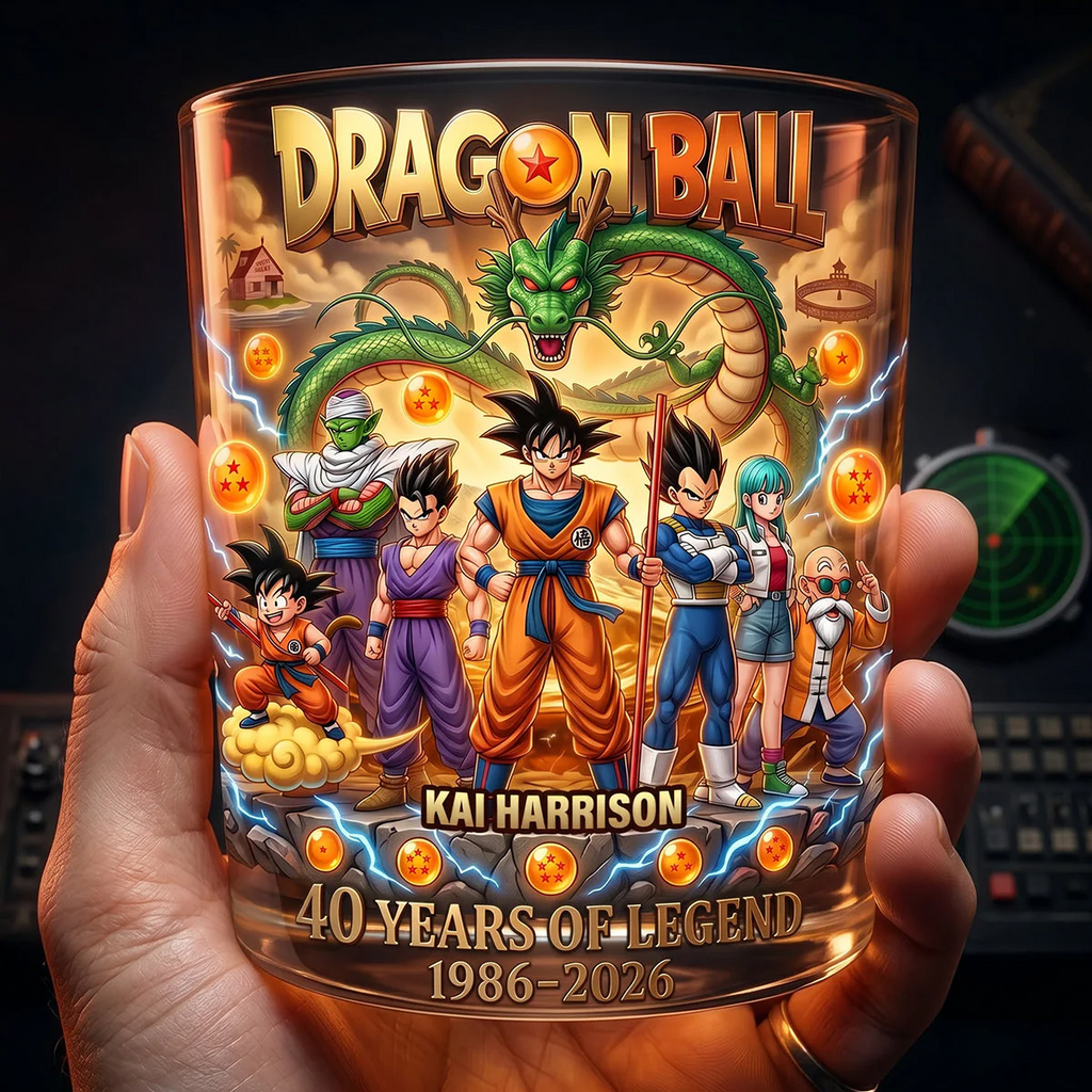 Personalized Dragon Ball Whiskey Glass for Movie Fans Gift