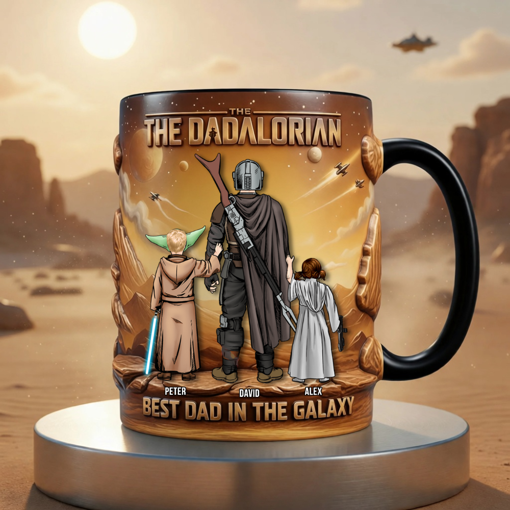 Personalized Dadalorian Mug Best Dad in the Galaxy Gift for Dad