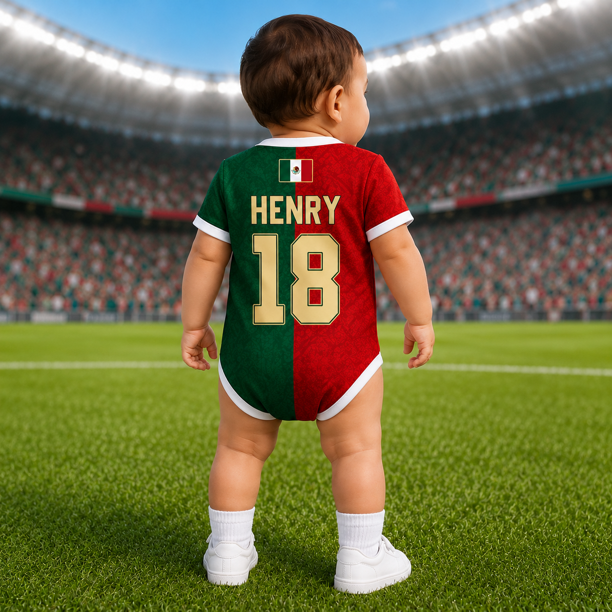 Personalized Mexico Baby Jersey Bodysuit Custom Name Gift for Baby Shower