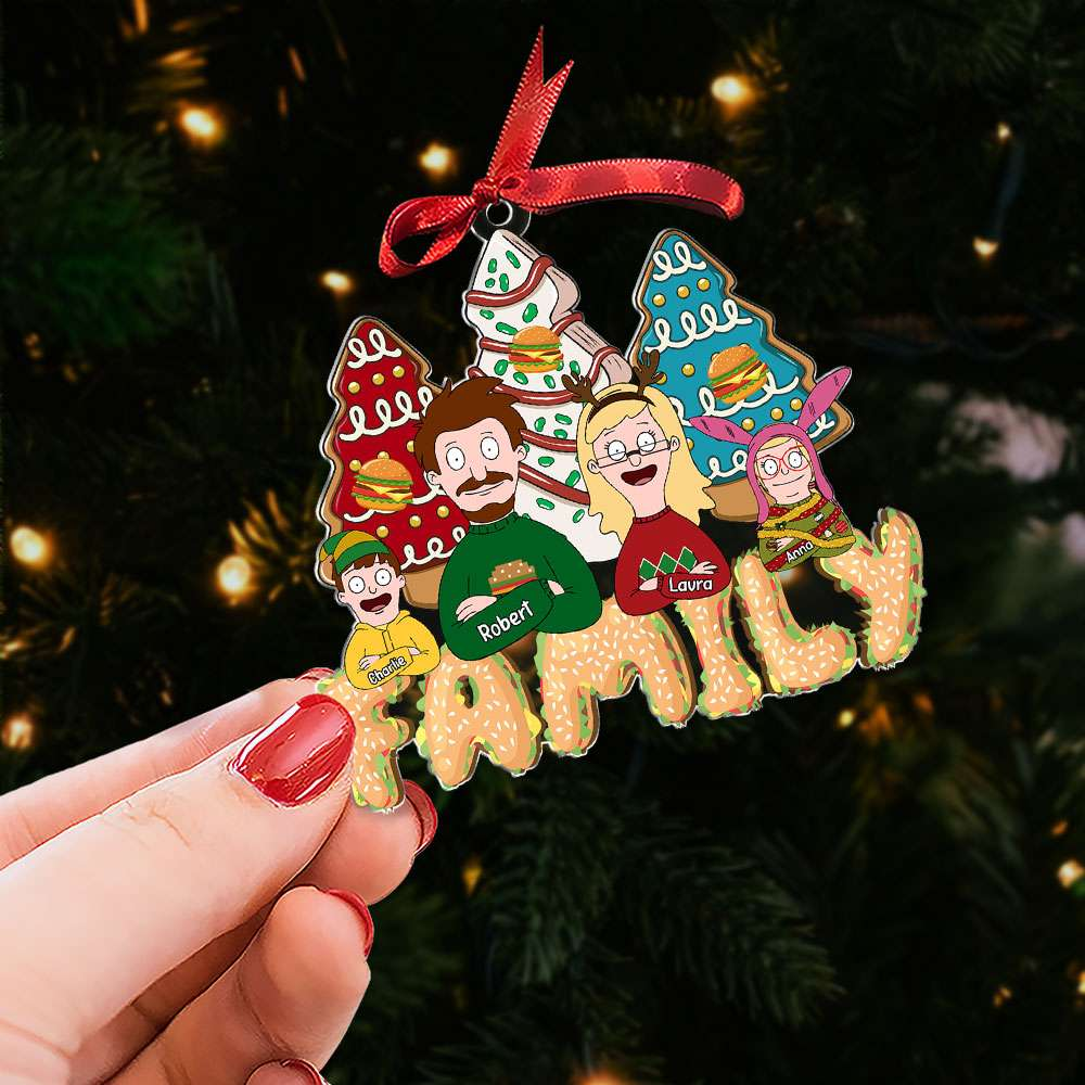 Personalized Burger Family Acrylic Christmas Ornament Gift