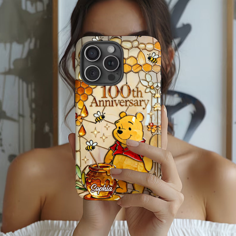 Personalized 100th Anniversary Winnie the Pooh Phone Case Gift for Fans