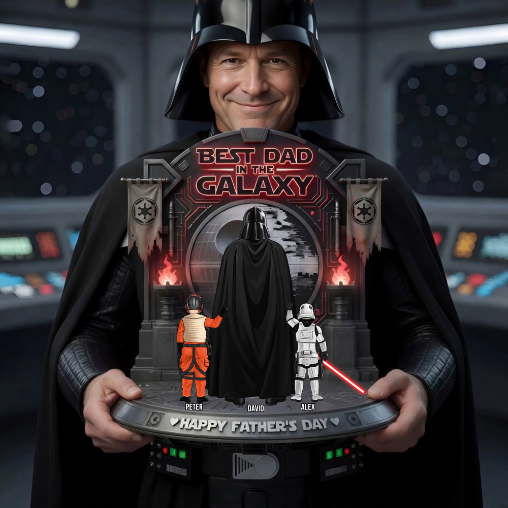 Personalized Acrylic Plaque Best Dad in the Galaxy Gift for Dad