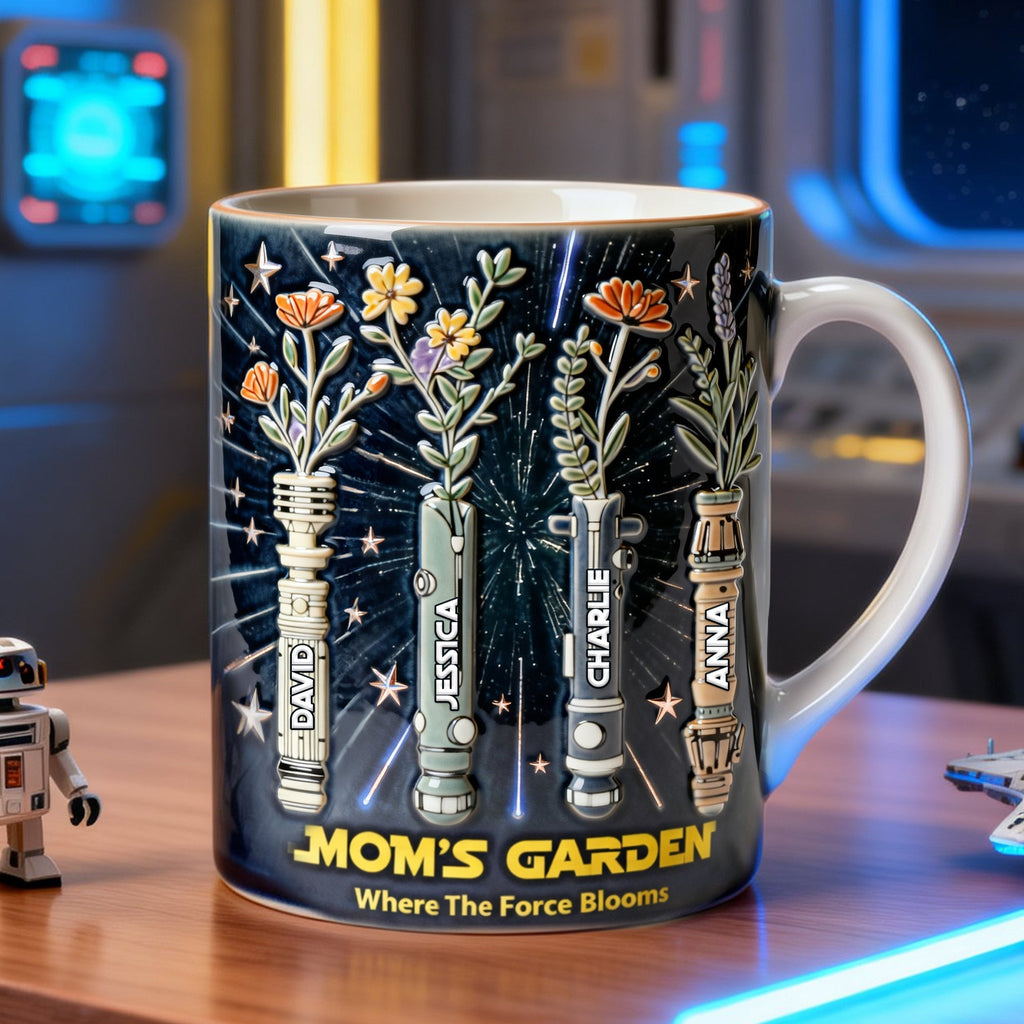Personalized Floral Space Mug Custom Name Gift for Mom Mug GradoCreations