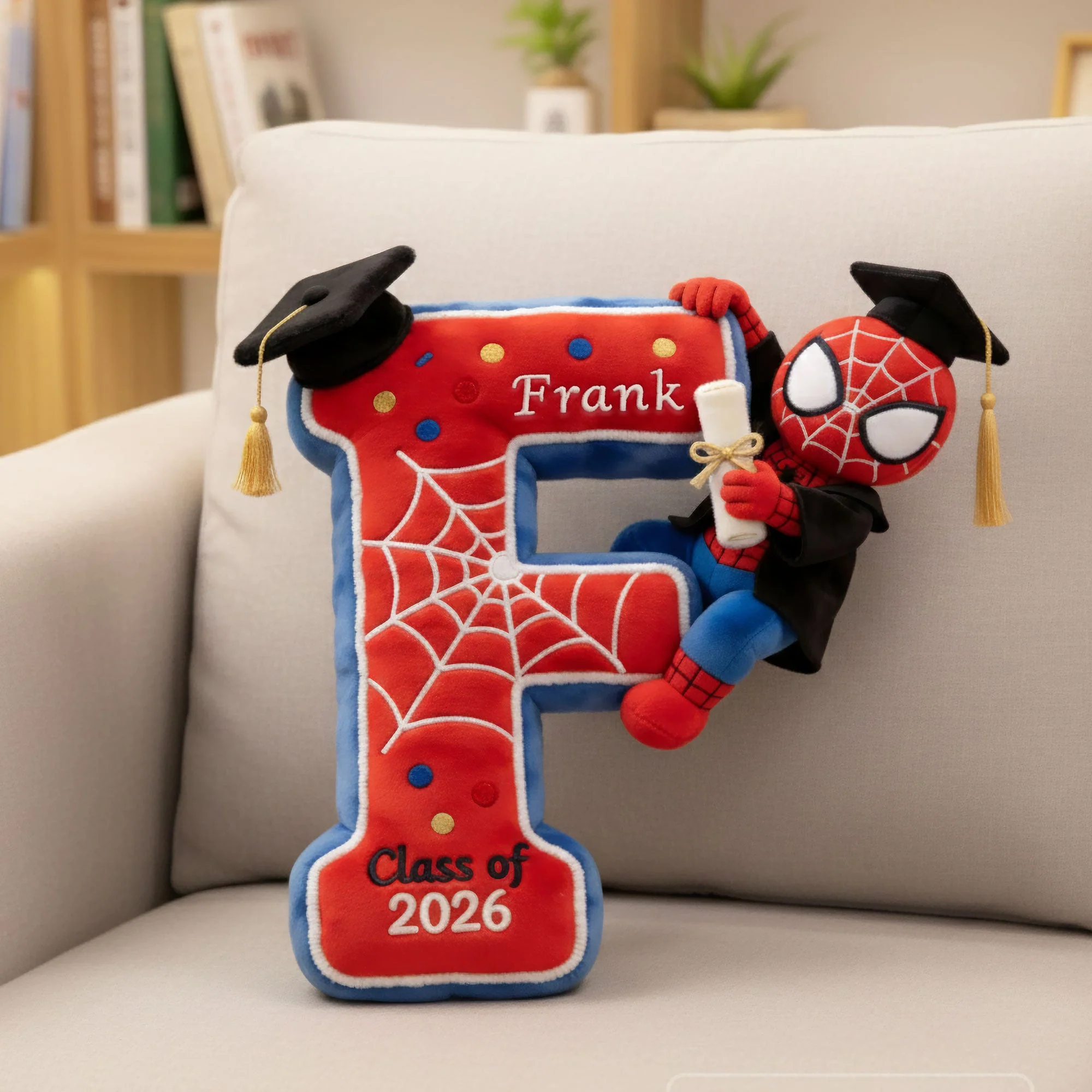 Personalized Superhero Pillow with Custom Name for Kids Graduation Gift Pillow GradoCreations