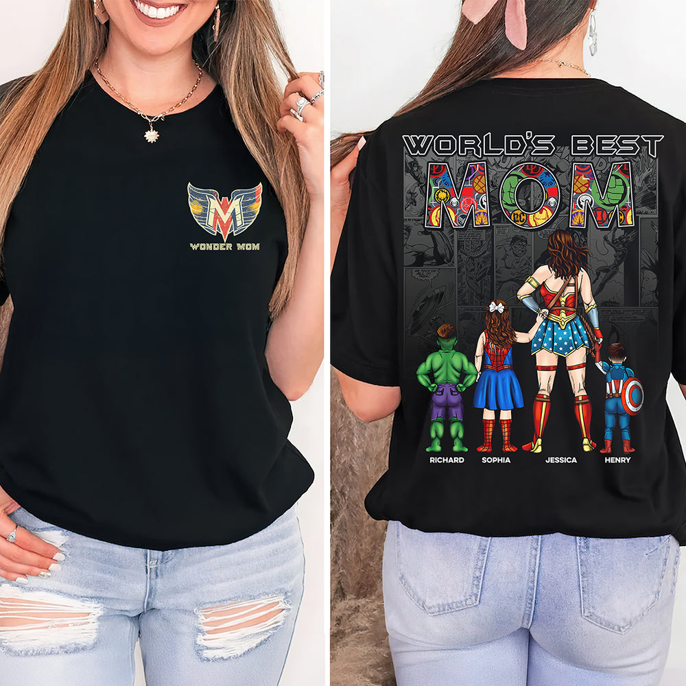 Personalized Wonder Mom Shirt Custom Name Gift for Mom