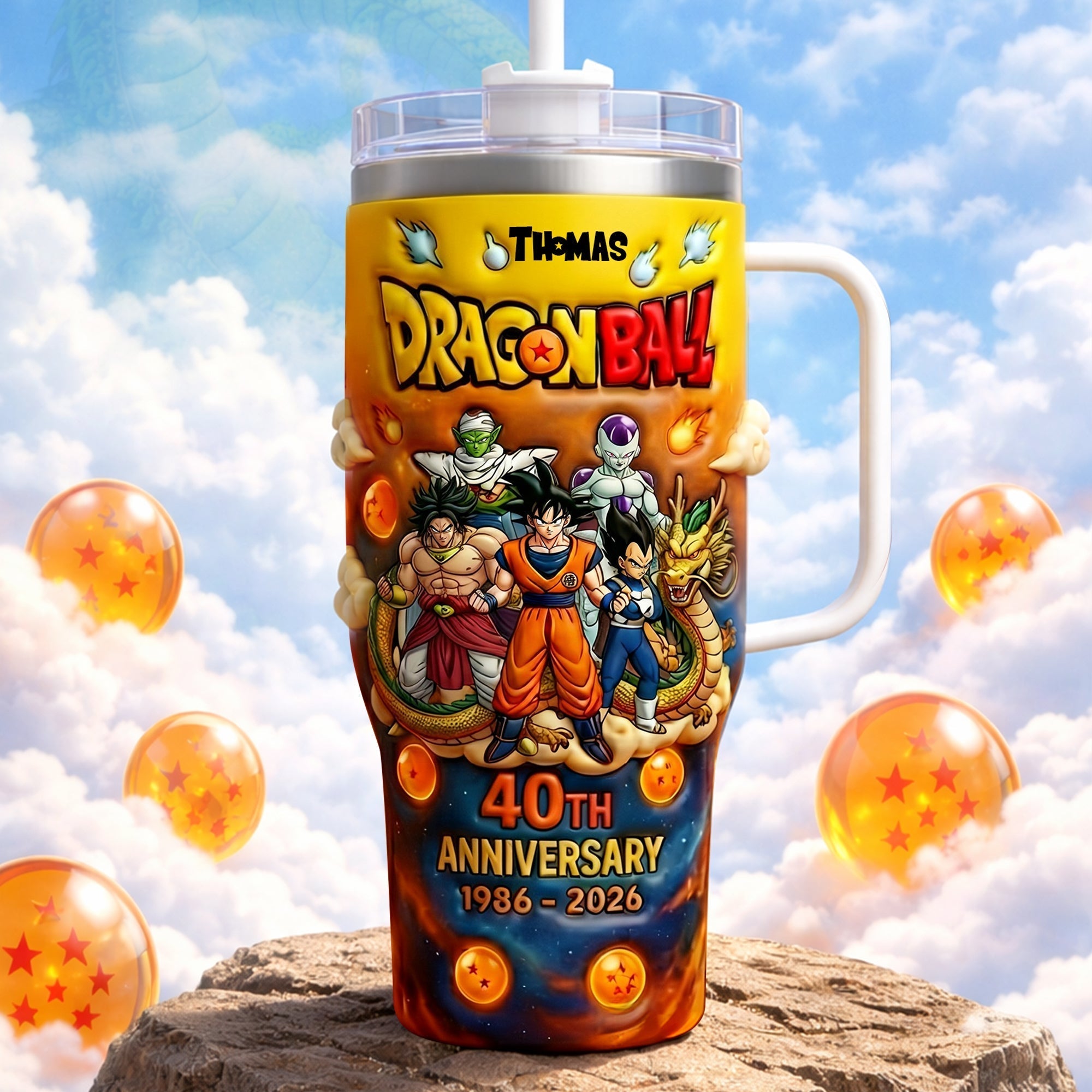 Personalized Dragon Ball 40th Anniversary Tumbler Cup Gift for Movie Fans