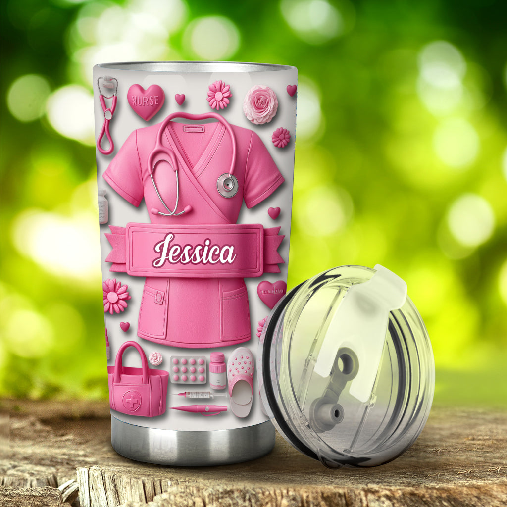 Personalized Nurse Tumbler with Name Custom Gift for Nurse