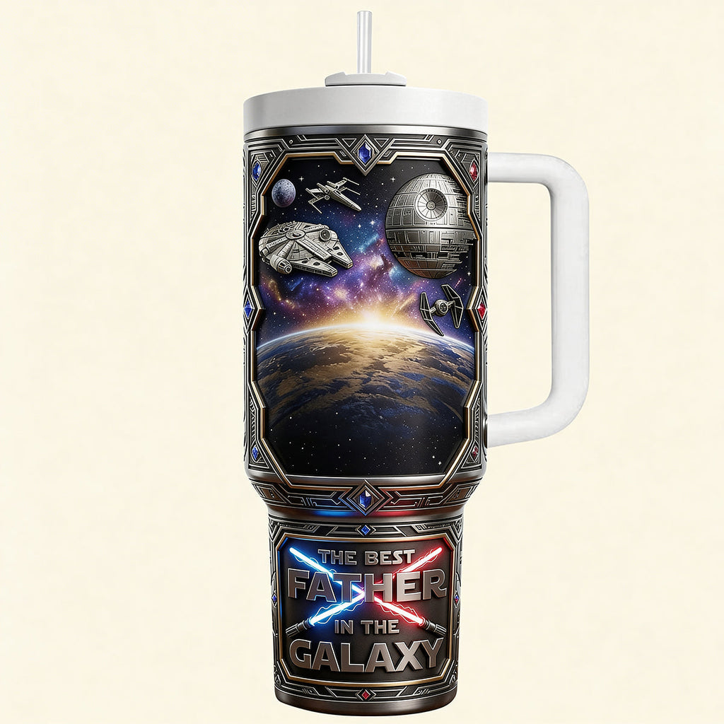 Personalized Tumbler Cup for Dad - Best Father in the Galaxy Gift