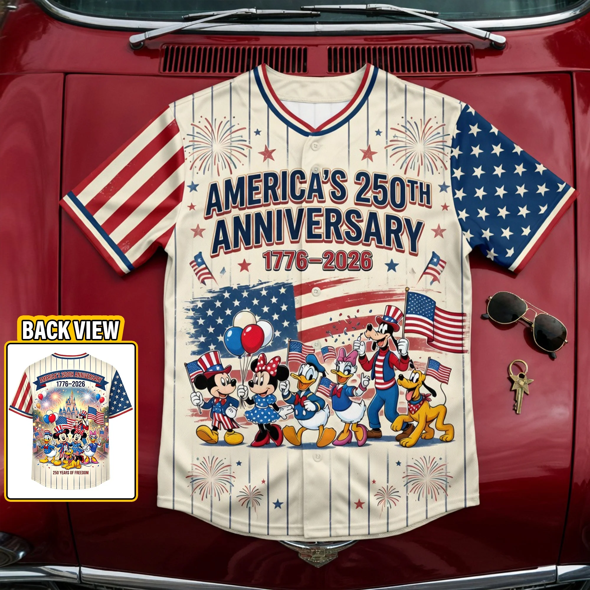 Personalized Patriotic Baseball Jersey Custom Name Gift for Independence Day